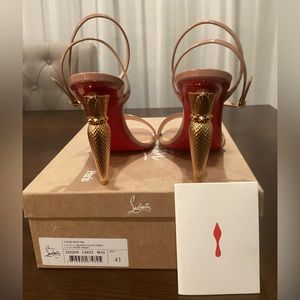 CHRISTIAN LOUBOUTIN LIPQUEEN 100 Nude Patent Leather HARD TO FIND SIZE 41
